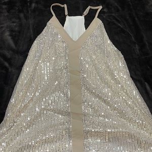 Sleeveless champagne sequin top 2XL